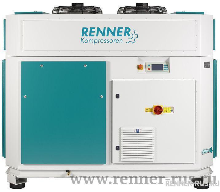 картинка Винтовой безмасляный компрессор RENNER RSWF 40,0 D 6 бар с воздушным охлаждением для Производство электроники Пищевая промышленность Медицина