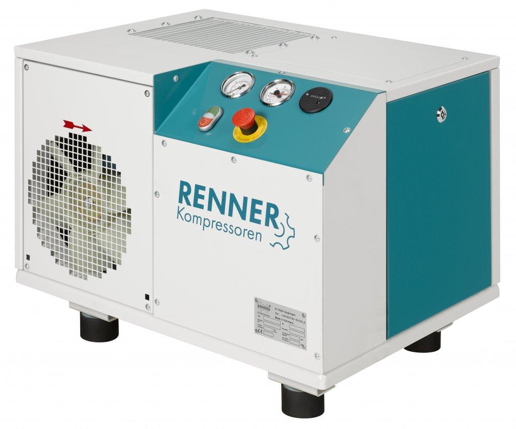 картинка Винтовой компрессор RENNER RS-B 7,5 10 бар для Деревообработка Судостроительство Машиностроение Сталеобрабатывающая промышленность Металлообработка
