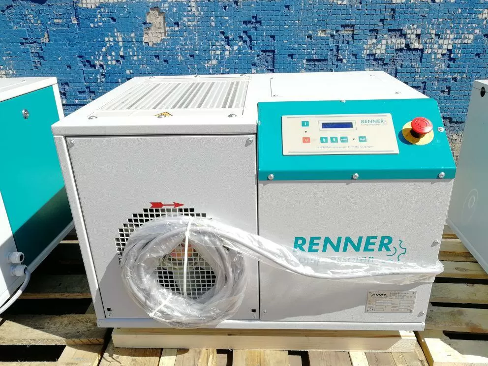 картинка Винтовой компрессор RENNER RS-B 7,5 10 бар для Деревообработка Судостроительство Машиностроение Сталеобрабатывающая промышленность Металлообработка