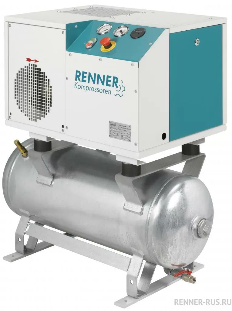 картинка Винтовой компрессор RENNER RSD-B 2,2 7,5 бар 90 л для Деревообработка Судостроительство Машиностроение Сталеобрабатывающая промышленность Металлообработка