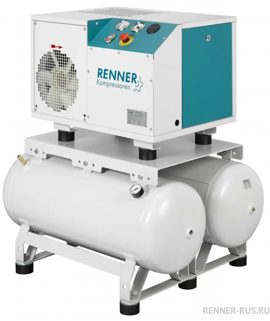 картинка Винтовой компрессор RENNER RSD-B 2,2 7,5 бар 2х90 л для Деревообработка Судостроительство Машиностроение Сталеобрабатывающая промышленность Металлообработка